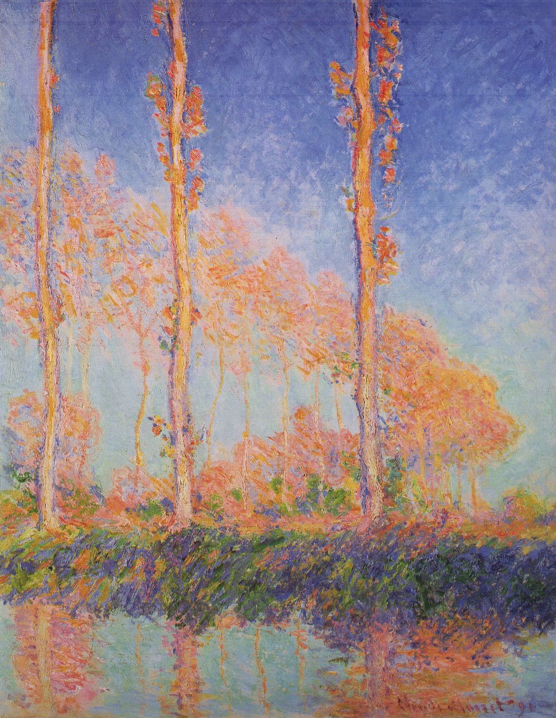 Monet — poplars, steady in moving light